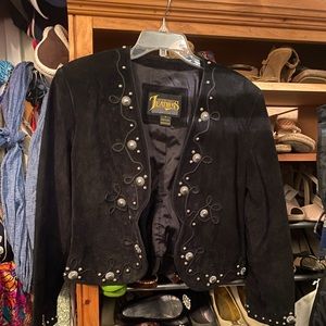 Vintage silver studded leather jacket Diamond leathers western Preowned. Euc